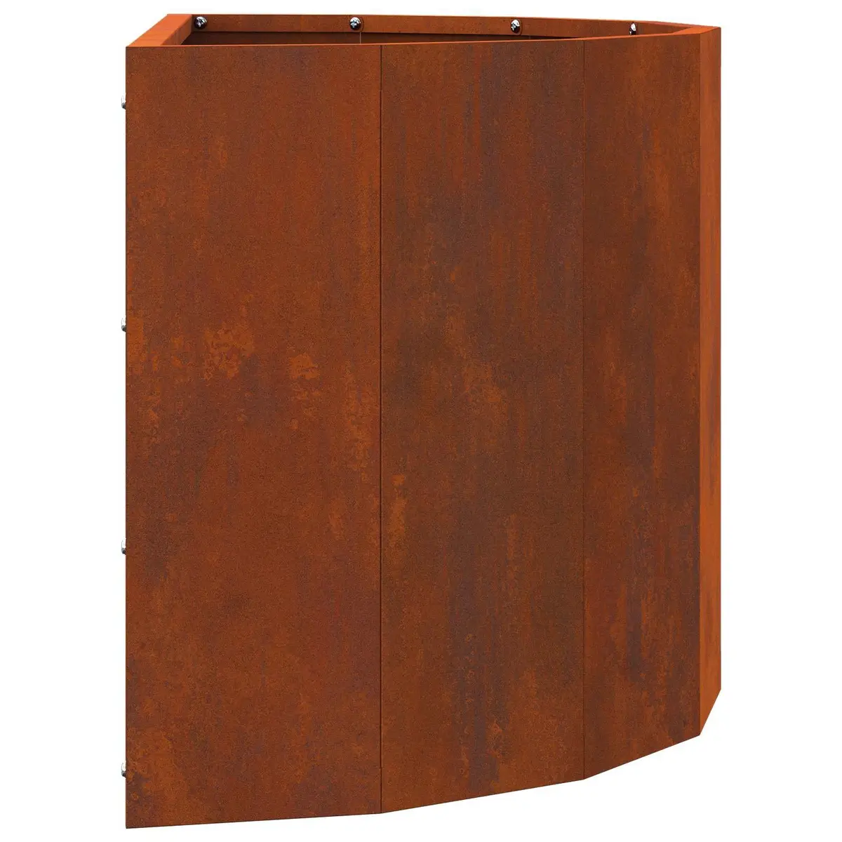 Half Round Garden Planter Outdoor 60x30x35cm Weathering Steel Brown