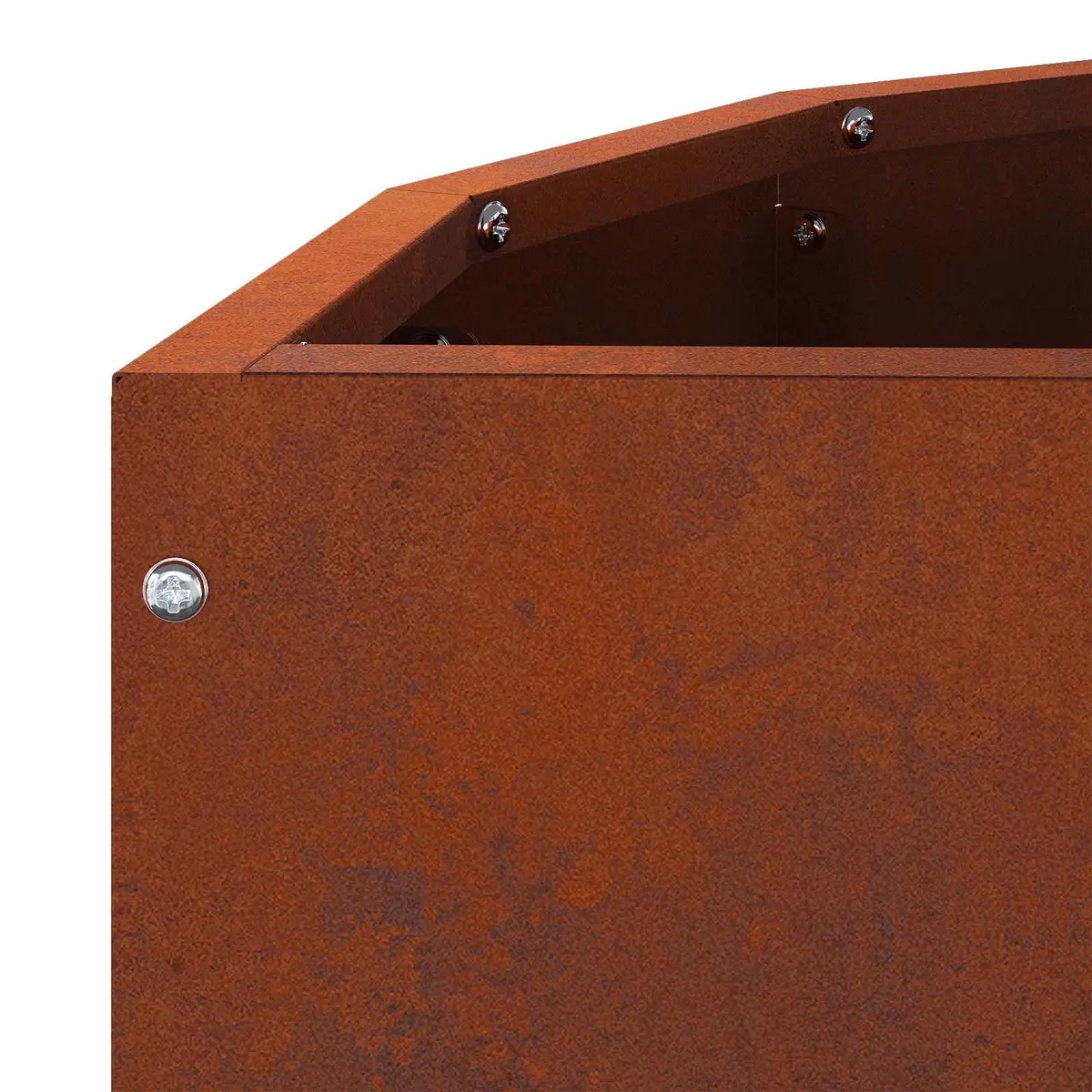 Half Round Garden Planter Outdoor 60x30x35cm Weathering Steel Brown