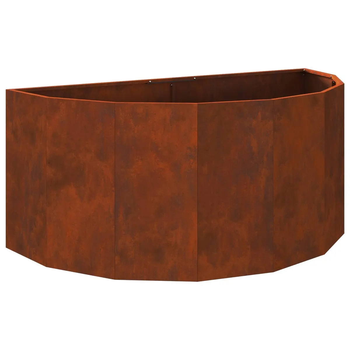 Half Round Garden Planter Outdoor Steel 120x60x50cm