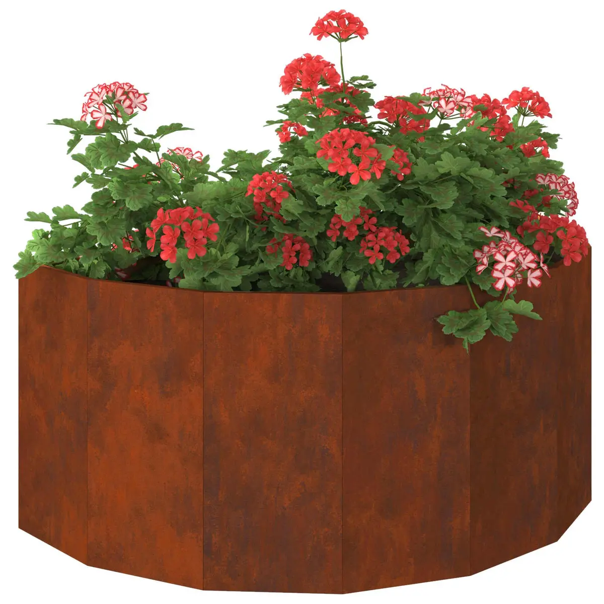 Half Round Garden Planter Outdoor Steel 120x60x50cm