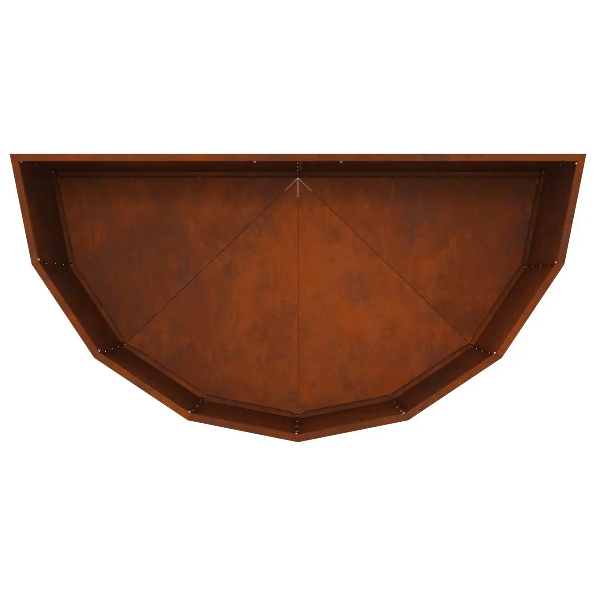 Half Round Garden Planter Outdoor Steel 120x60x50cm