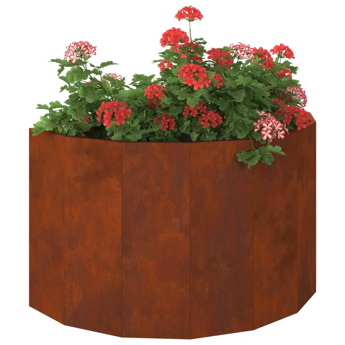 Half Round Garden Planter Outdoor Use 90x45x50cm Brown