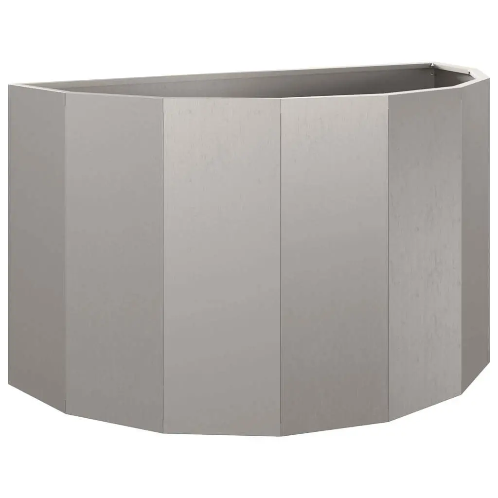 Half Round Garden Planter Outdoor Use 90x45x50cm Brown
