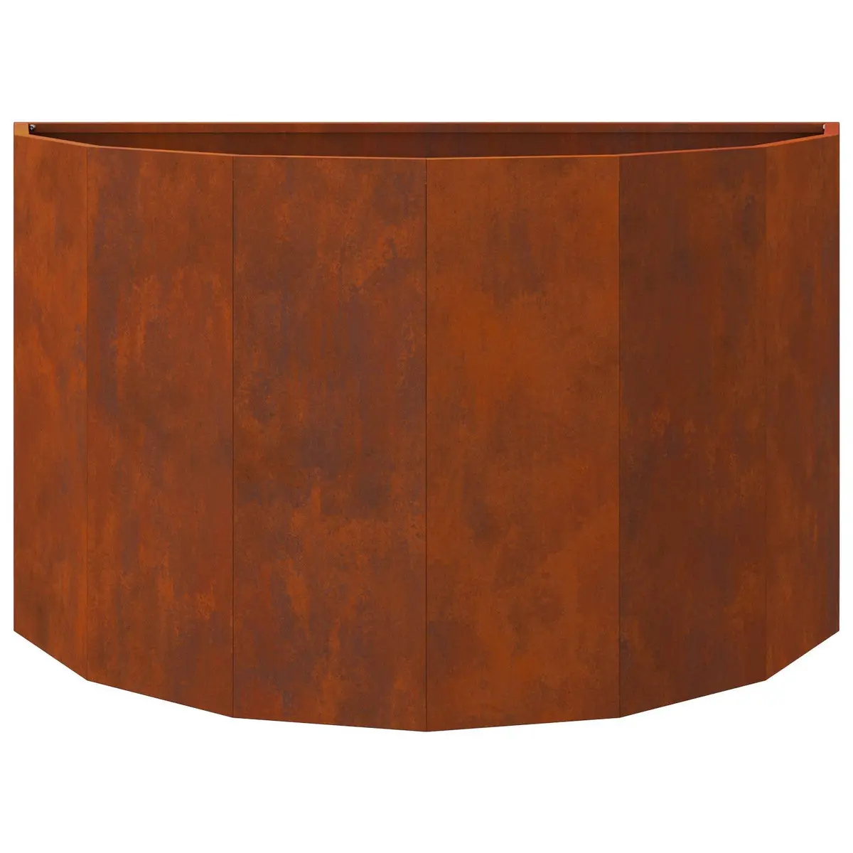 Half Round Garden Planter Outdoor Use 90x45x50cm Brown