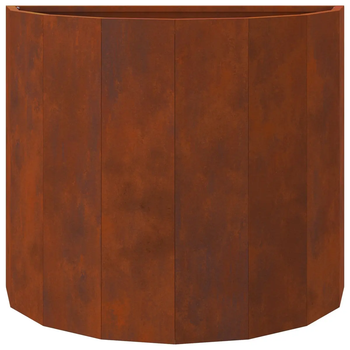 Half Round Planter Outdoor Use Weathering Steel Brown 60x30x50cm