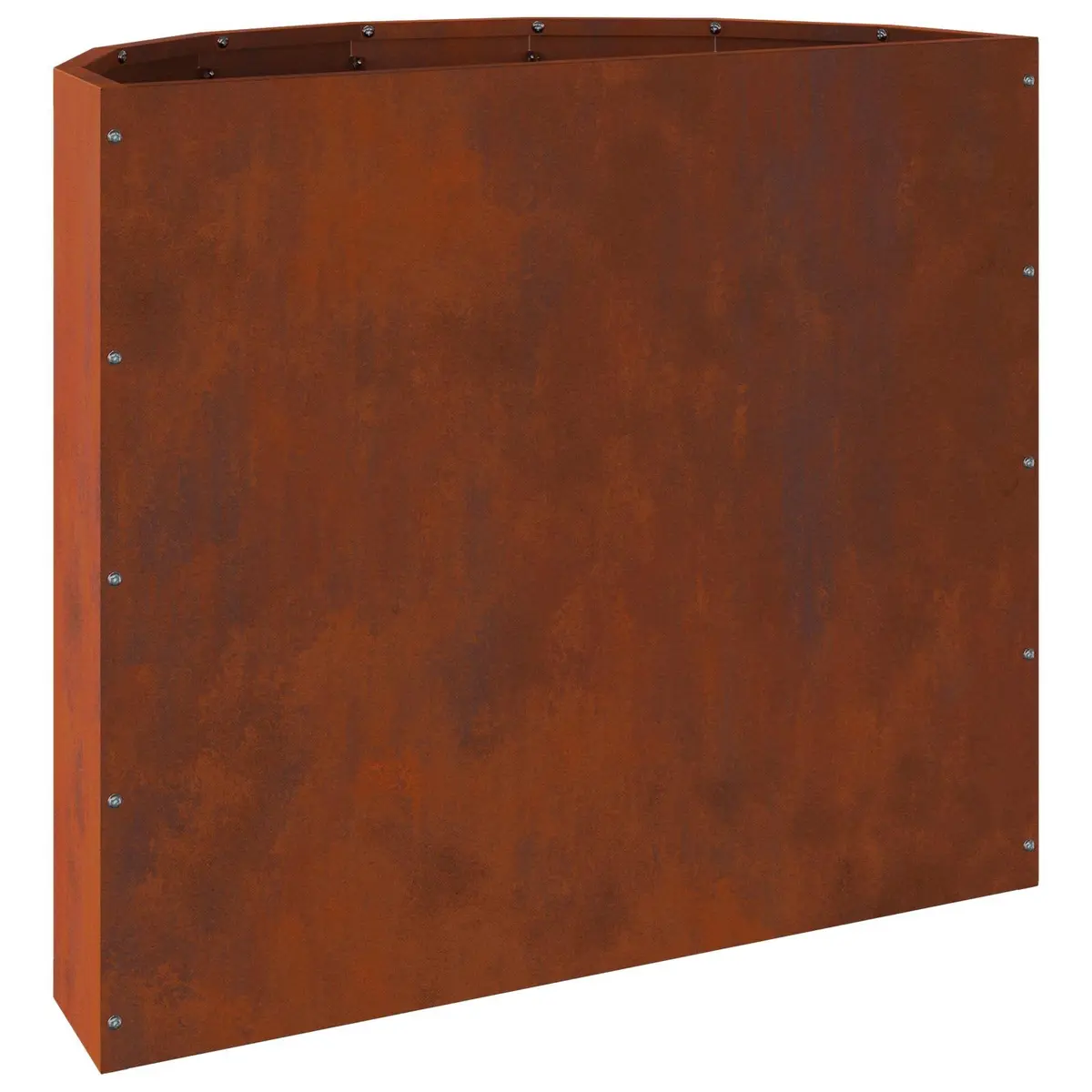 Half Round Planter Outdoor Use Weathering Steel Brown 60x30x50cm