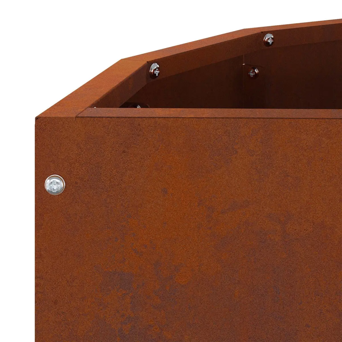 Half Round Planter Outdoor Use Weathering Steel Brown 60x30x50cm