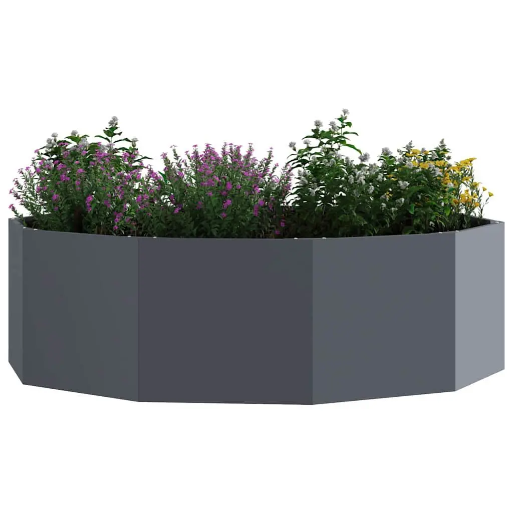 Round Anthracite Garden Planter 120x120x35cm