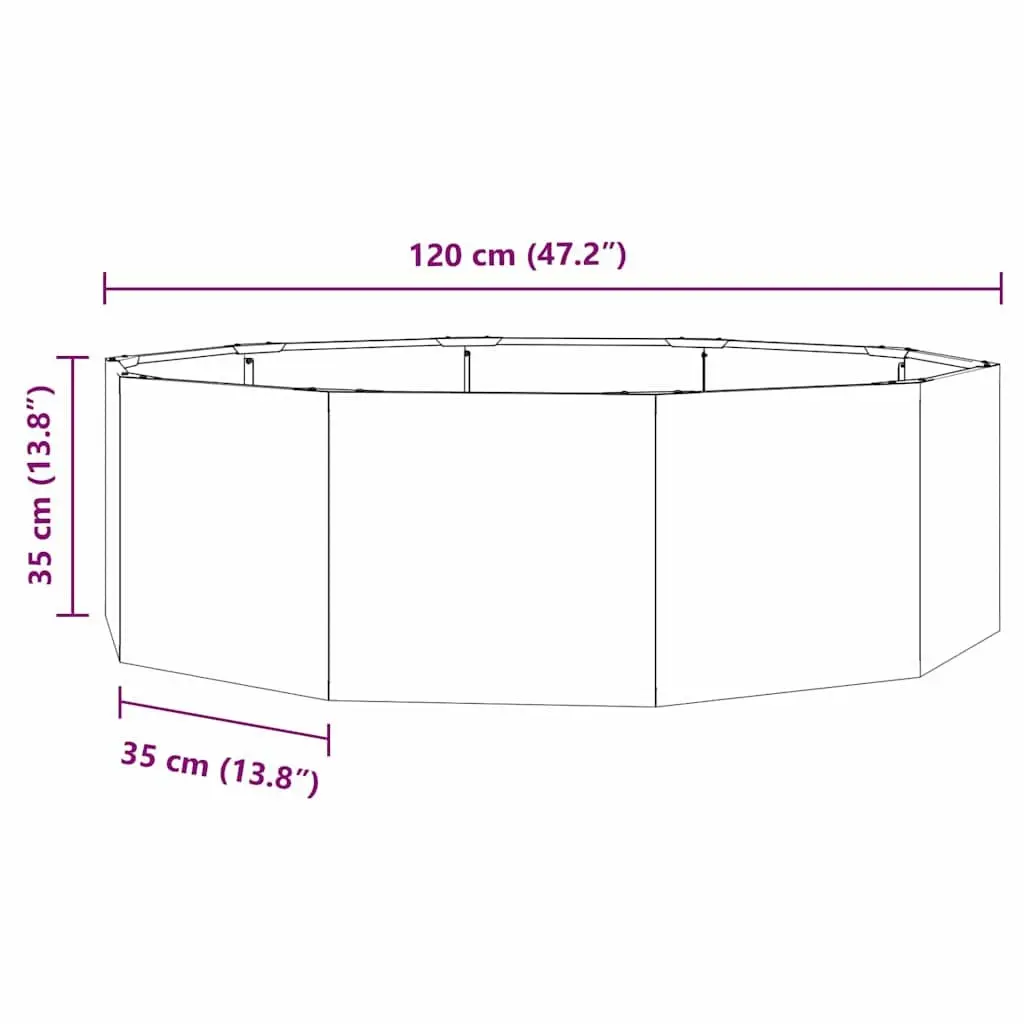 Round Garden Planter Outdoor 120 x 120 x 35 cm Steel