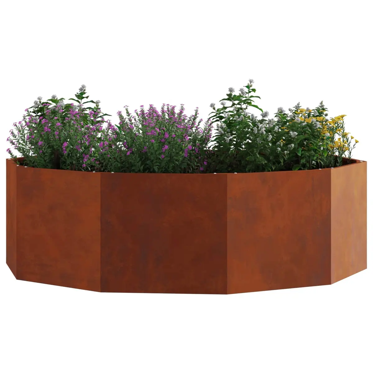 Round Garden Planter Outdoor 120 x 120 x 35 cm Steel