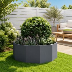 Specifications of the Steel Round Garden Planter Anthracite 90x90x35cm