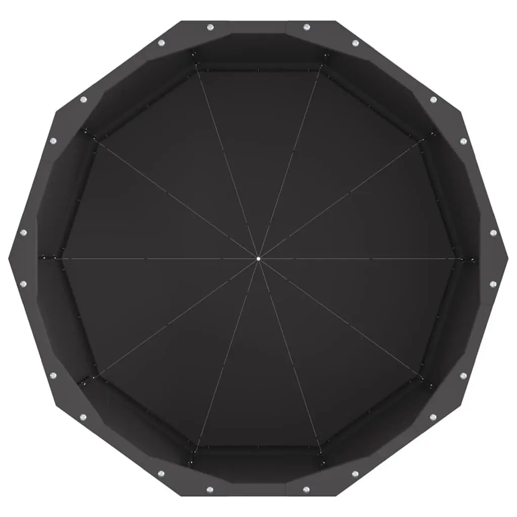 Round Steel Garden Planter Outdoor Patio 60x60x35cm Black