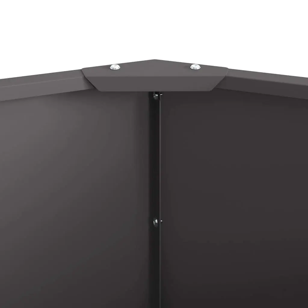 Round Steel Garden Planter Outdoor Patio 60x60x35cm Black