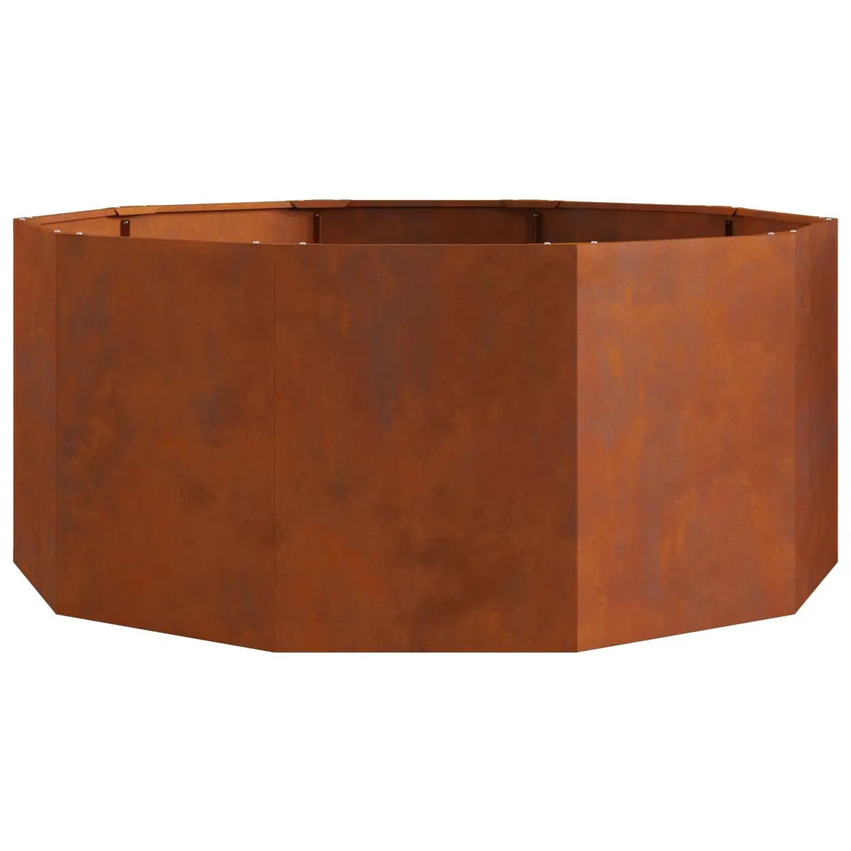 Round Garden Planter Outdoor Patio 120cm Steel Brown