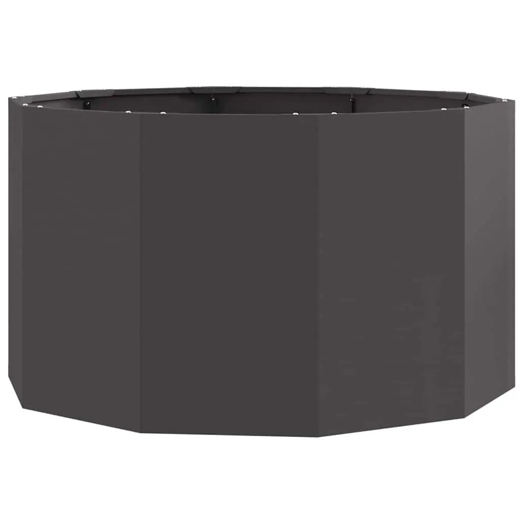 Round Steel Garden Planter Outdoor 90x90x50cm Black