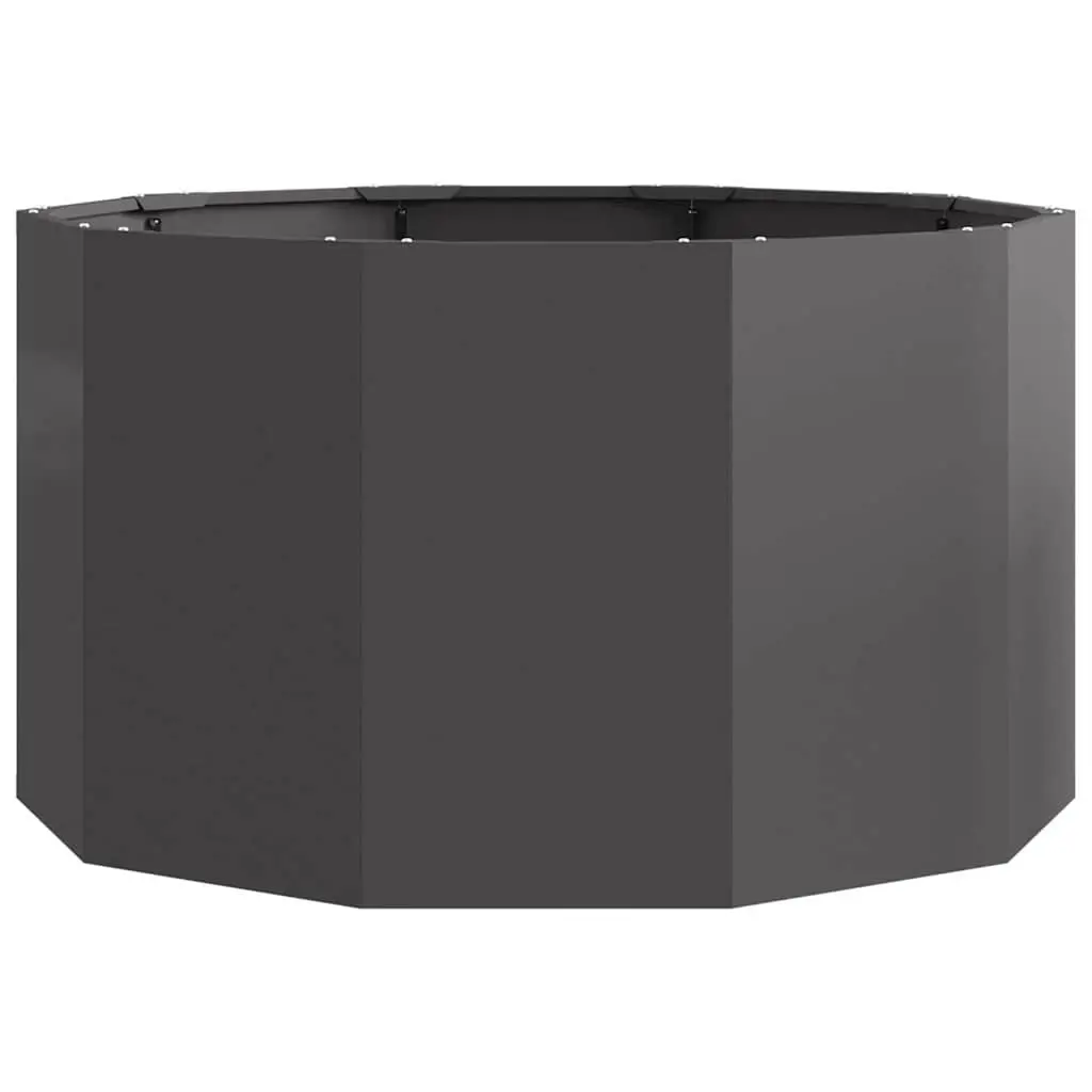 Round Steel Garden Planter Outdoor 90x90x50cm Black