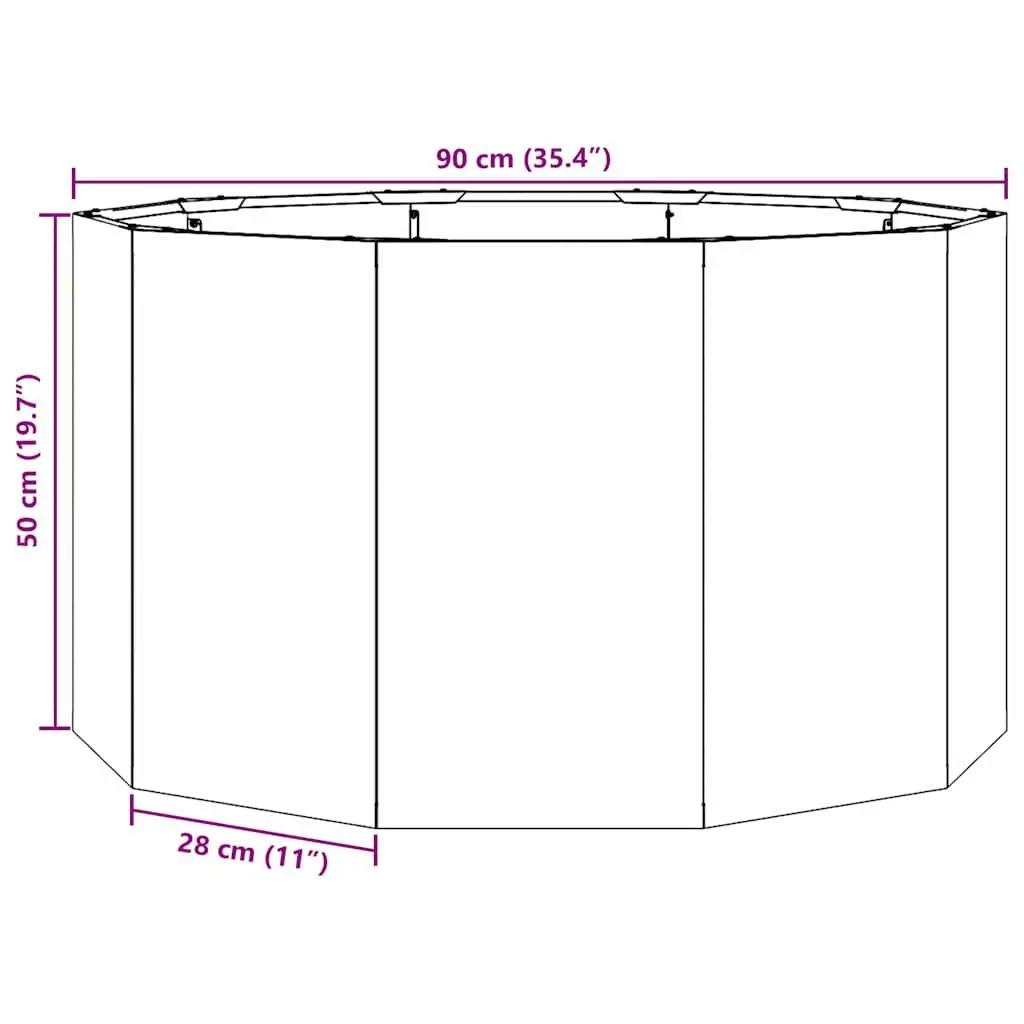 Round Steel Garden Planter Outdoor 90x90x50cm