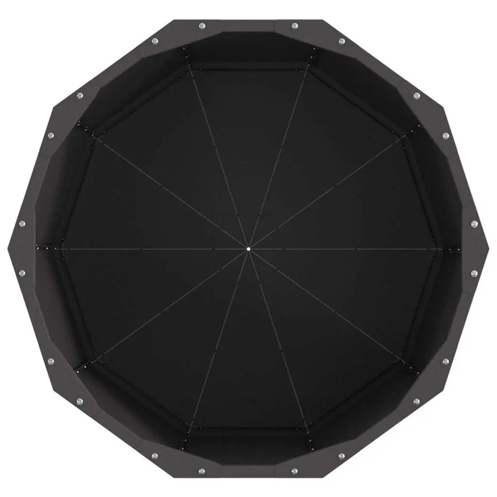 Round Steel Garden Planter 60x60x50cm Black Outdoor Patio Pot Container