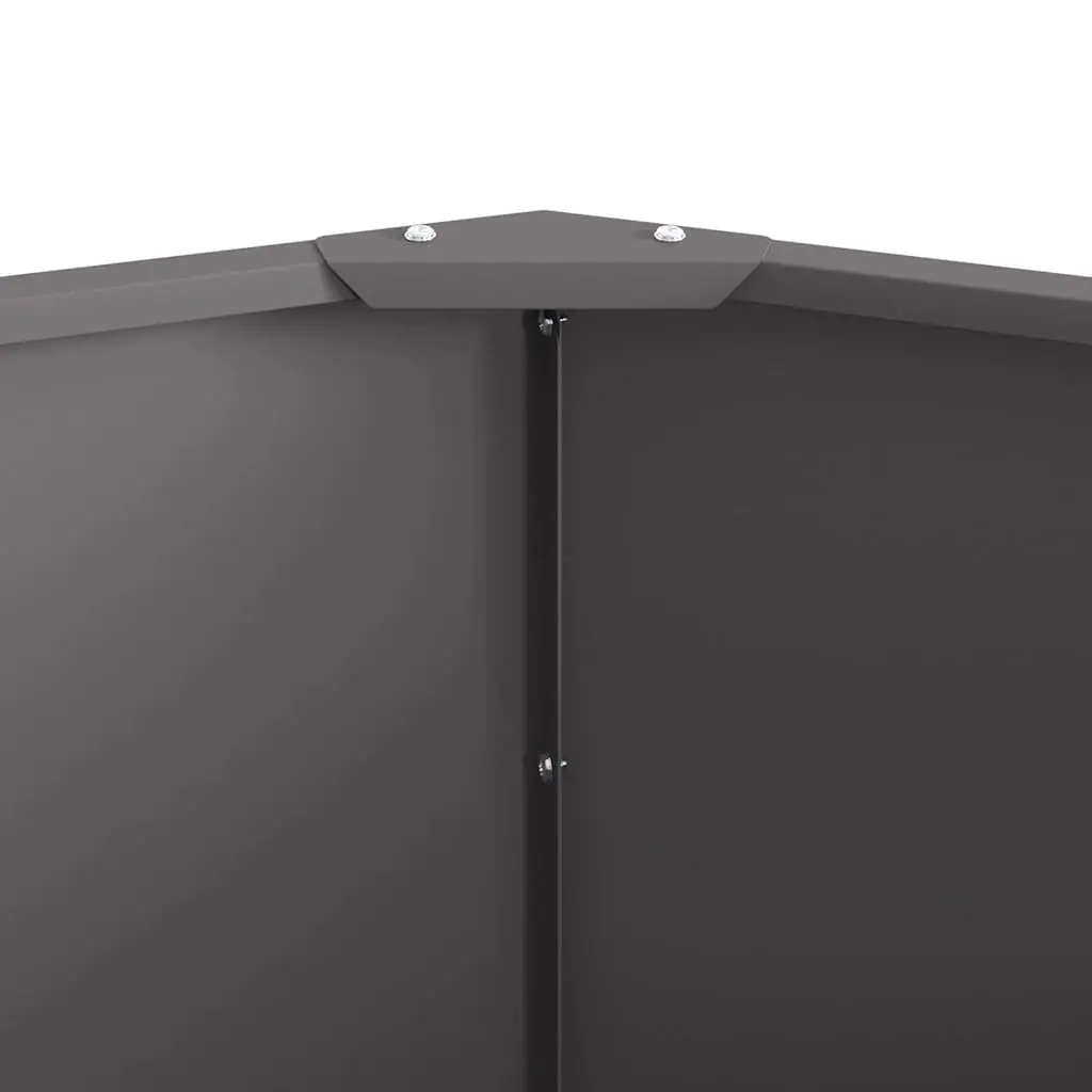 Round Steel Garden Planter 60x60x50cm Black Outdoor Patio Pot Container