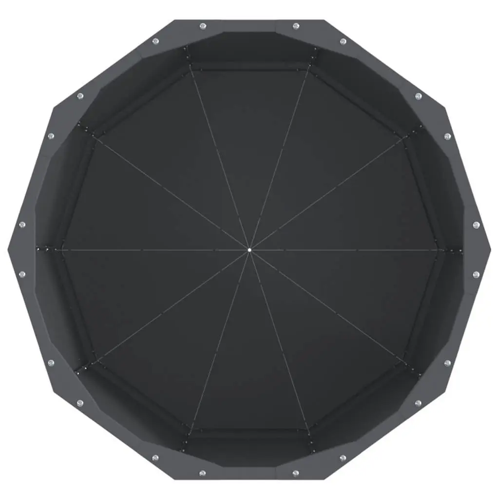 Round Garden Planter Anthracite Steel Outdoor 60x60x50cm