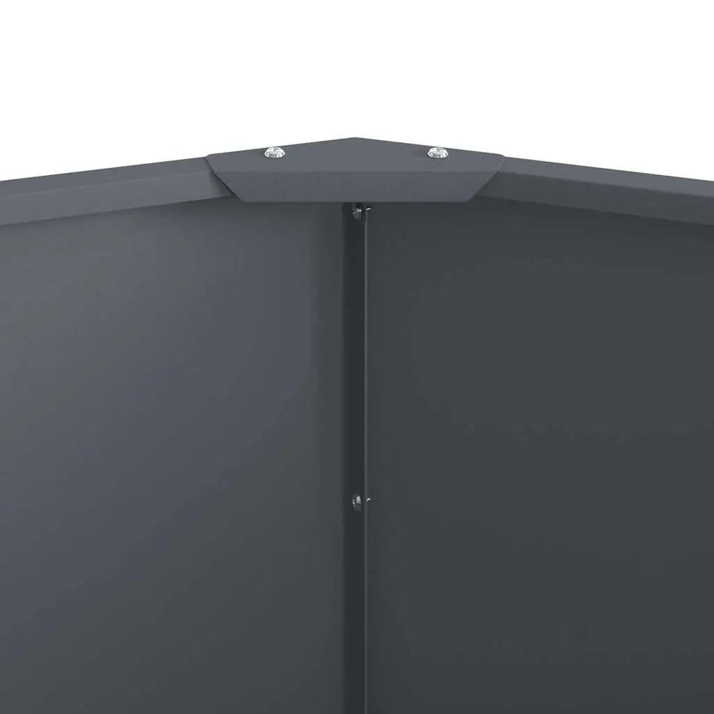 Round Garden Planter Anthracite Steel Outdoor 60x60x50cm