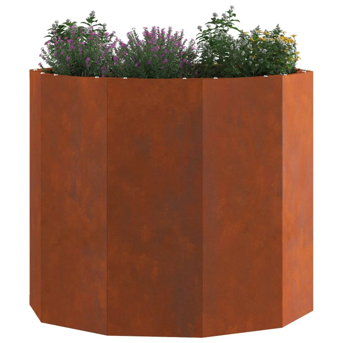 Round Garden Planter Steel Outdoor 60x60x50cm