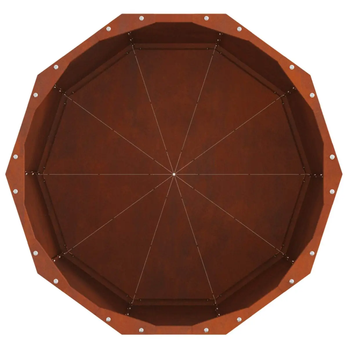 Round Garden Planter Steel Outdoor 60x60x50cm