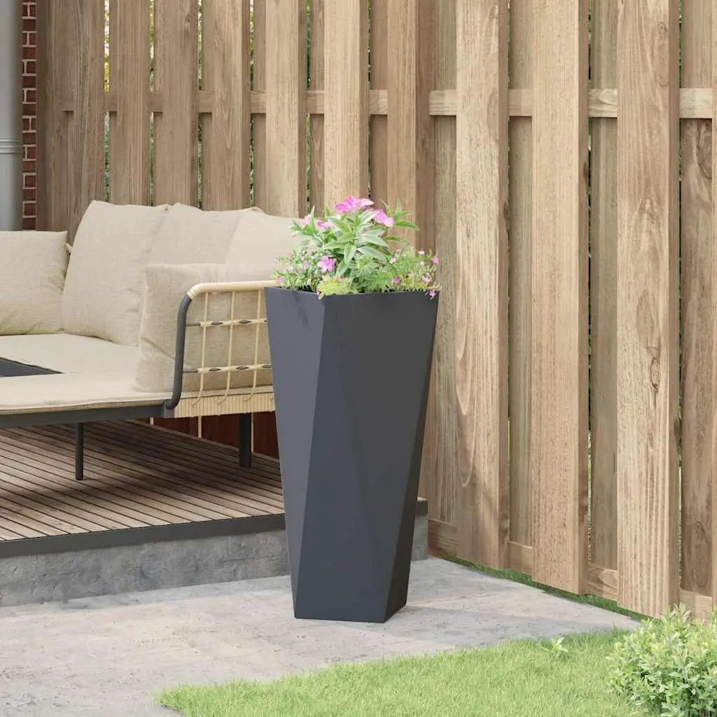 Steel Garden Planter Box Anthracite Outdoor Pots Tall Rectangular Planter
