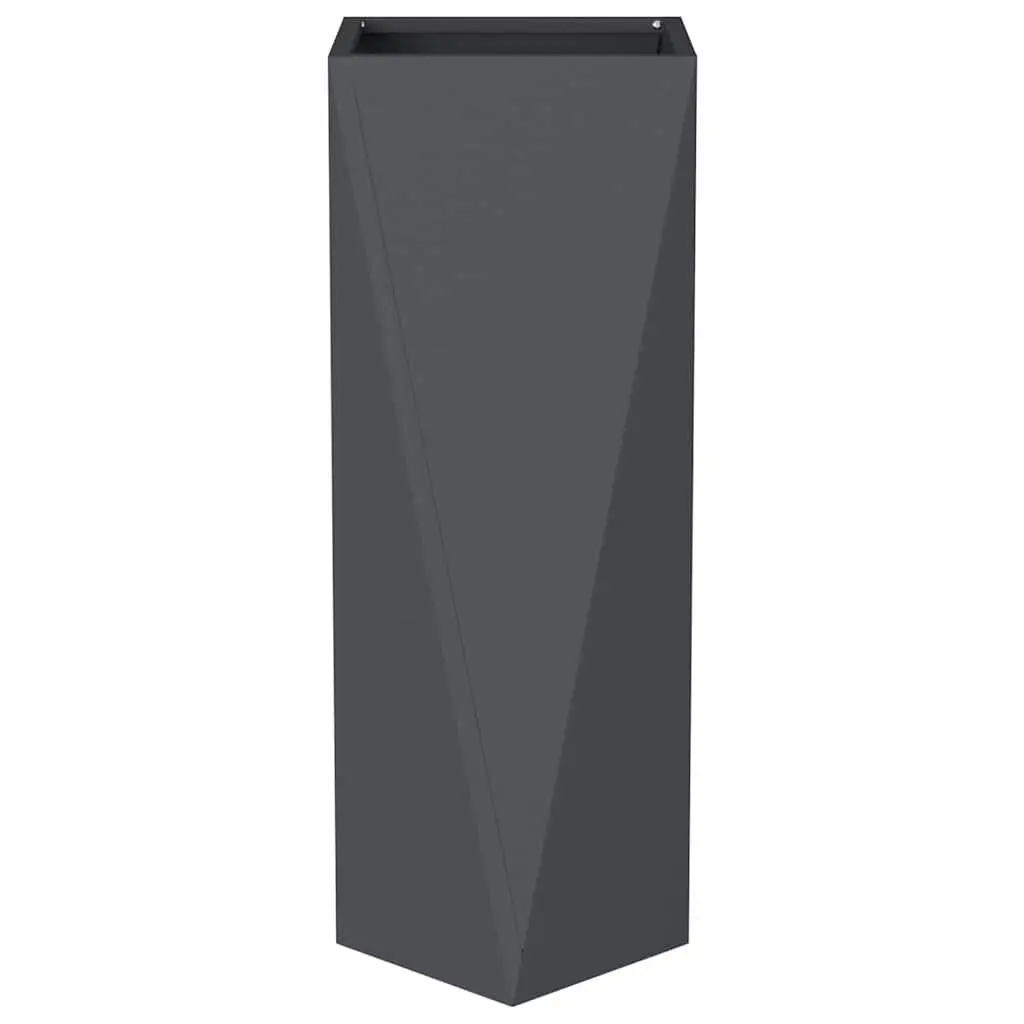 Steel Garden Planter Set 2 pcs Outdoor Use Anthracite 30 x 30 x 75 cm