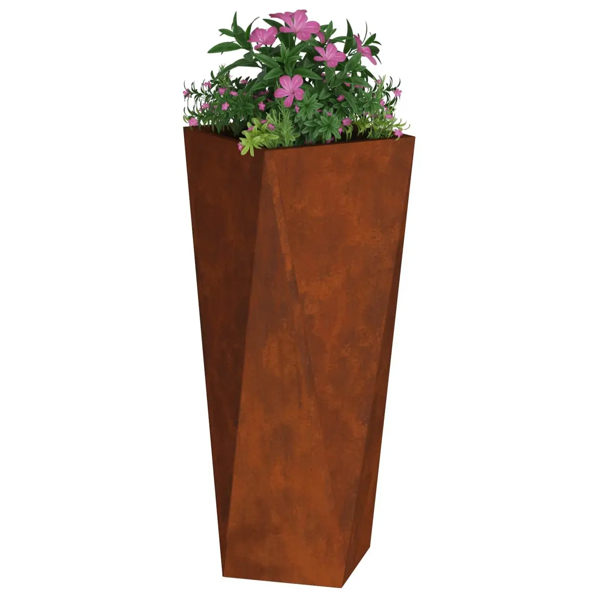 Rusty Planter Box Outdoor Garden Rectangular 30x30x75cm