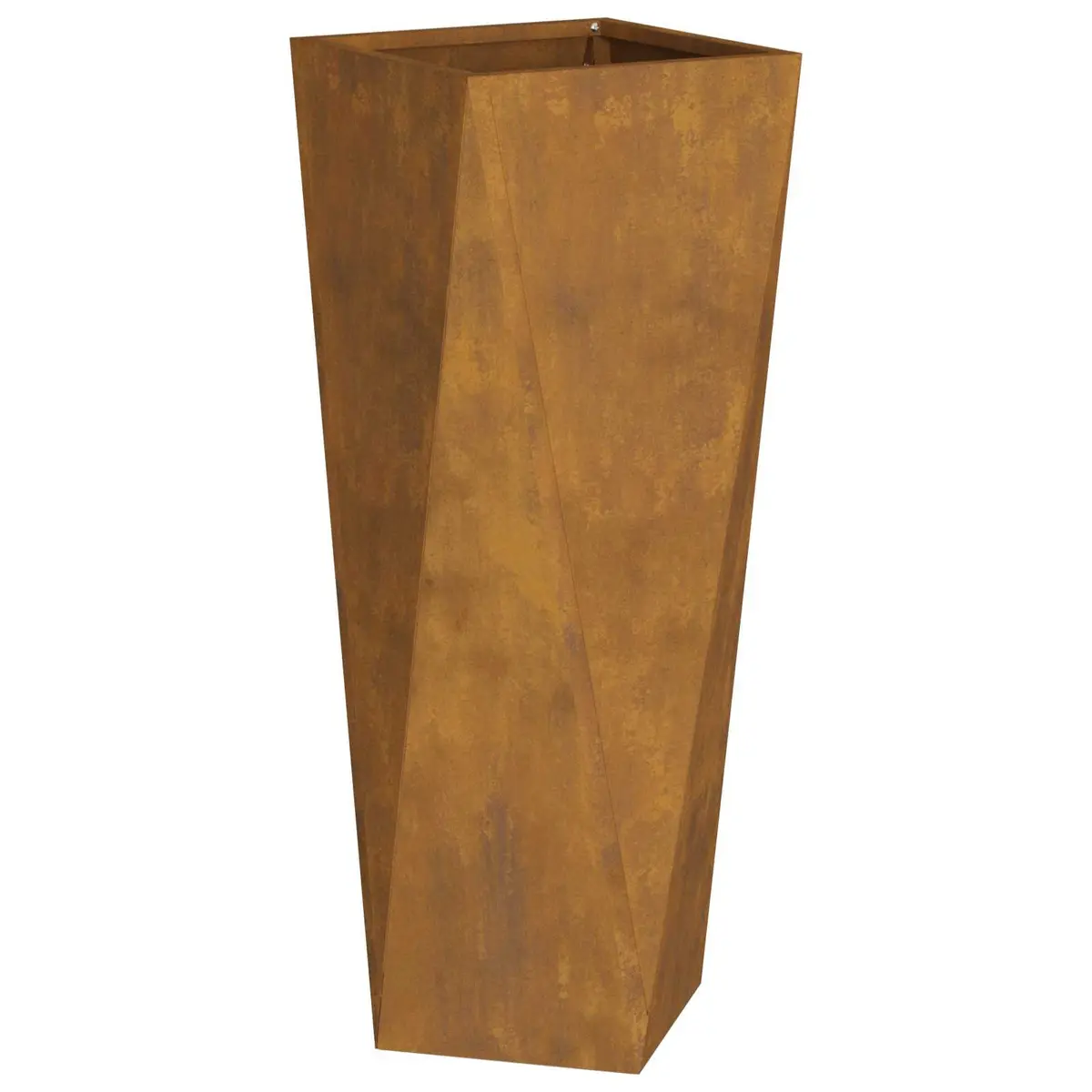 Garden Planter Outdoor Use Set of 2 Large Rusty Steel 30x30x75cm