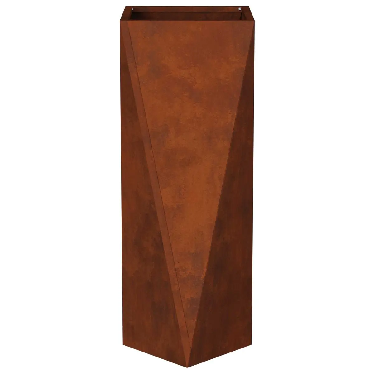 Garden Planter Outdoor Use Set of 2 Large Rusty Steel 30x30x75cm