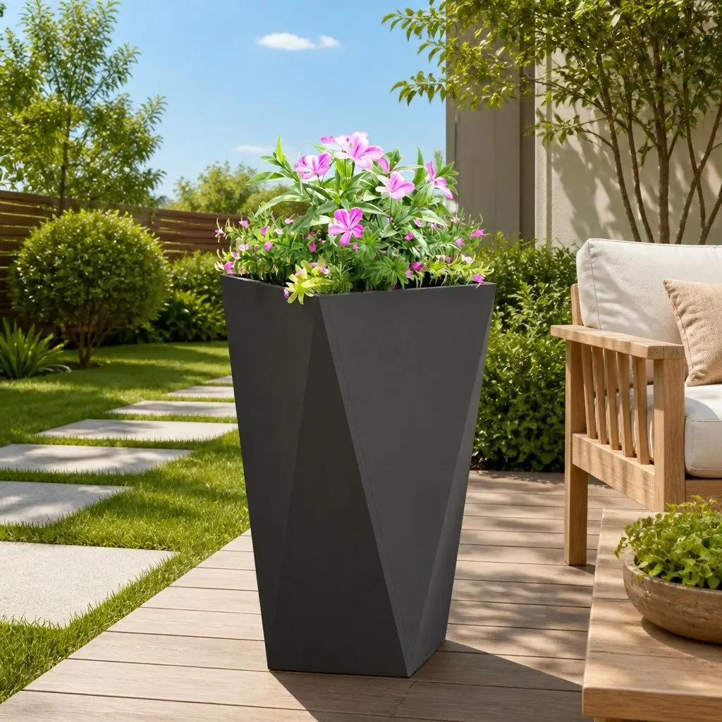 Steel Garden Planter Box 40x40x75cm