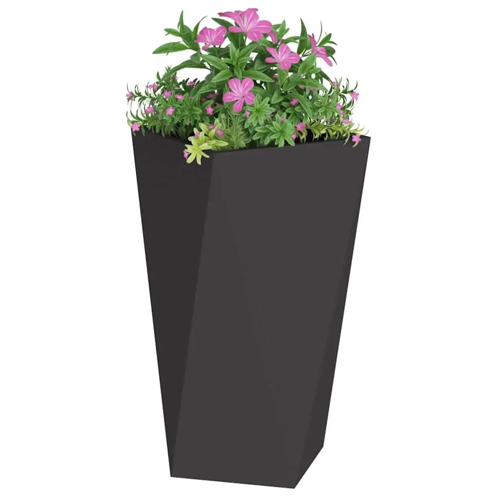 Steel Planter Outdoor Garden 40 x 40 x 75 cm Black 2 Pcs