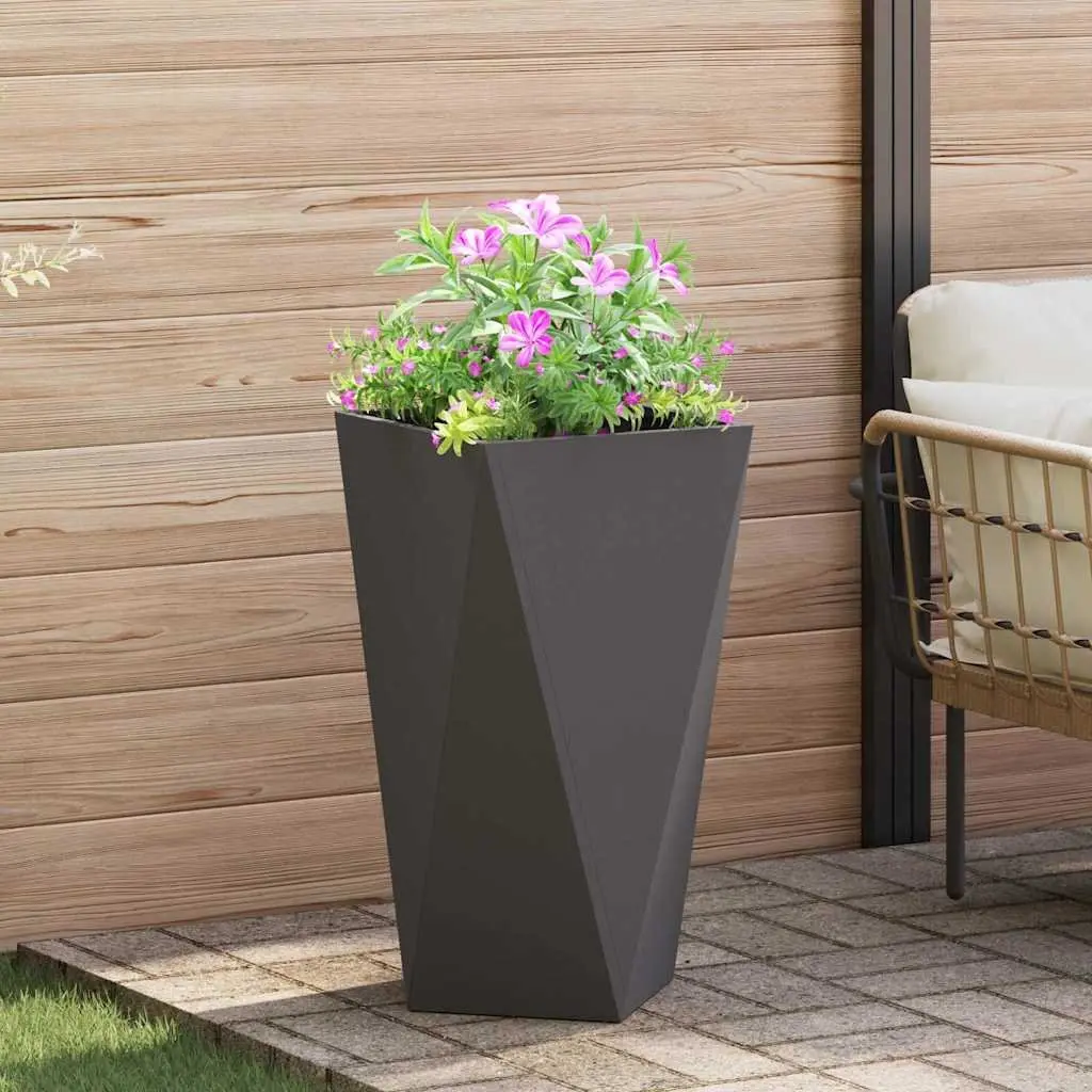 Steel Planter Outdoor Garden 40 x 40 x 75 cm Black 2 Pcs