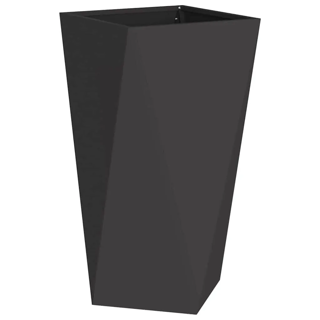 Steel Planter Outdoor Garden 40 x 40 x 75 cm Black 2 Pcs