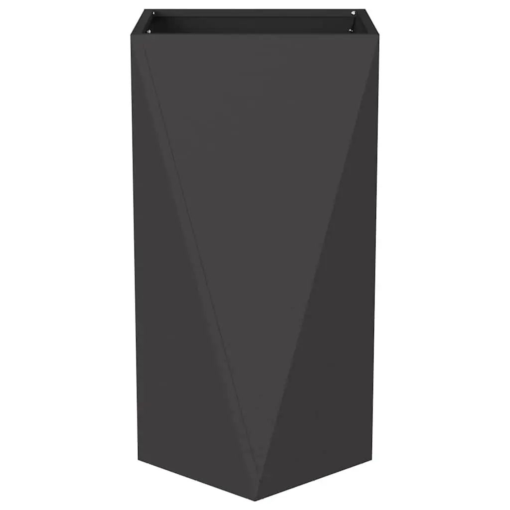 Steel Planter Outdoor Garden 40 x 40 x 75 cm Black 2 Pcs