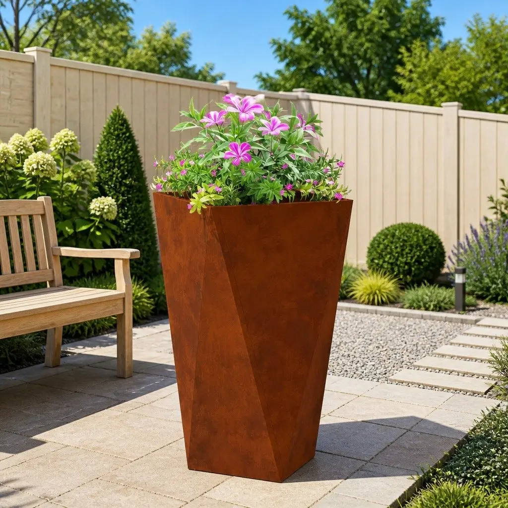 Rectangular Steel Garden Planter Box 40x40x75cm
