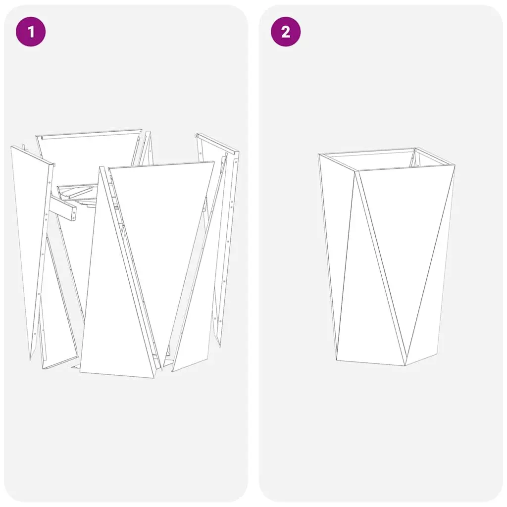 Rectangular Steel Garden Planter Box 40x40x75cm