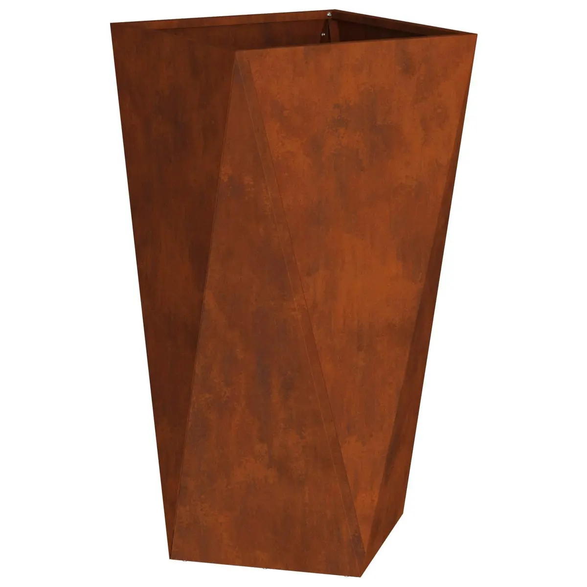 Set of 2 Outdoor Garden Planters Steel Rectangular Pots Modern Home Decor