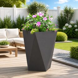 Steel Planter Box 50cm W x 50cm D x 75cm H - Black