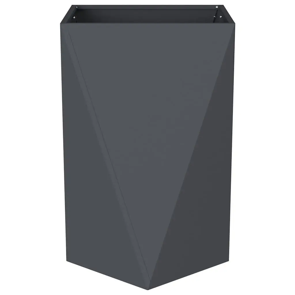 Steel Garden Planter Box Outdoor 50x50x75cm Anthracite Corrugated Raised Bed