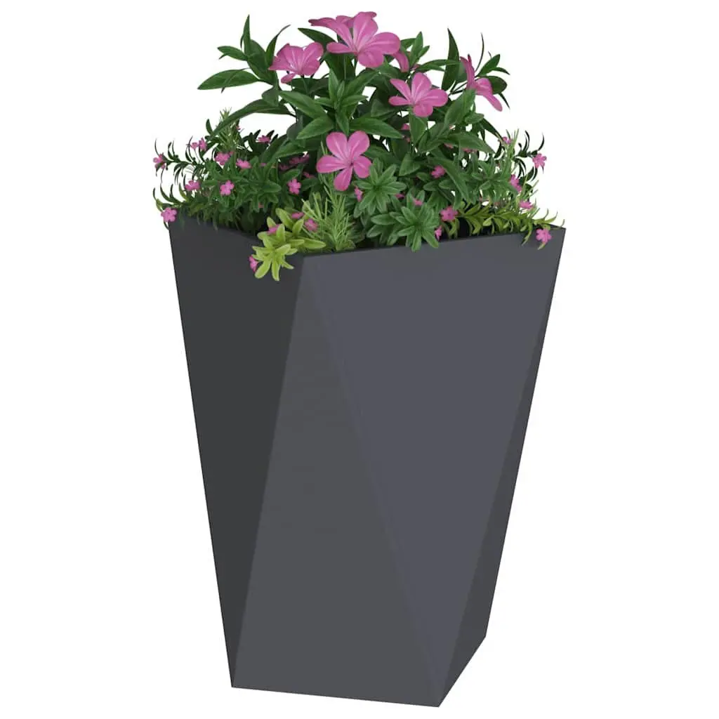 Steel Garden Planter Outdoor 50 x 50 x 75 cm Anthracite 2 Piece