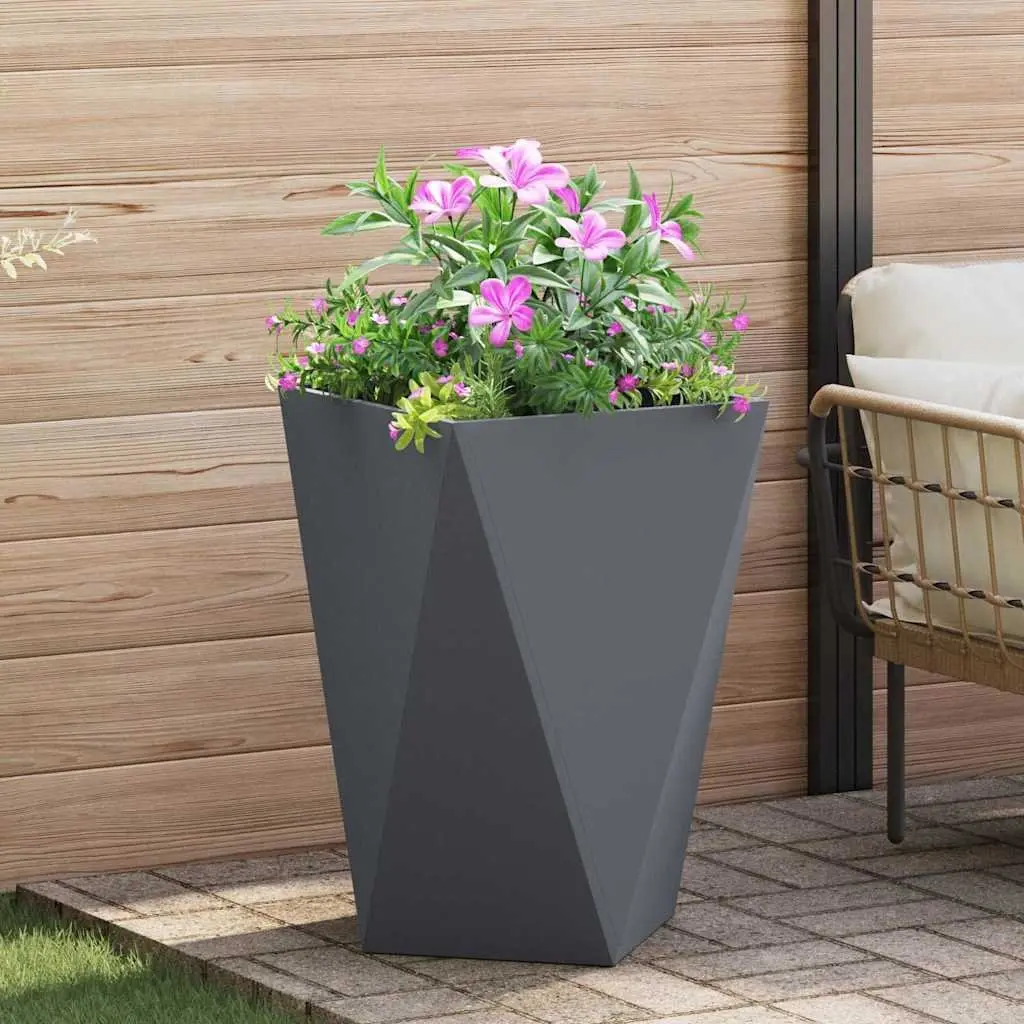 Steel Garden Planter Outdoor 50 x 50 x 75 cm Anthracite 2 Piece