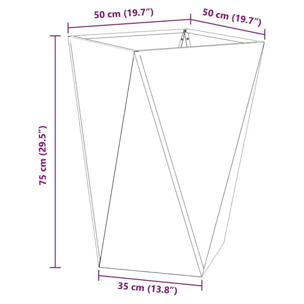 Steel Garden Planter Outdoor 50 x 50 x 75 cm Anthracite 2 Piece