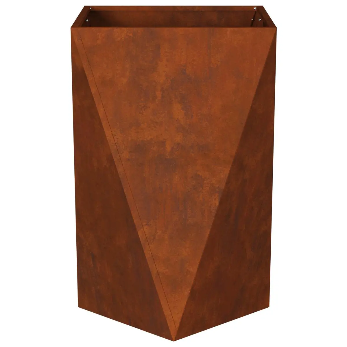 Garden Planter Box Outdoor Steel Corrugated Tall Rectangular Pot 50 x 50 x 75 cm