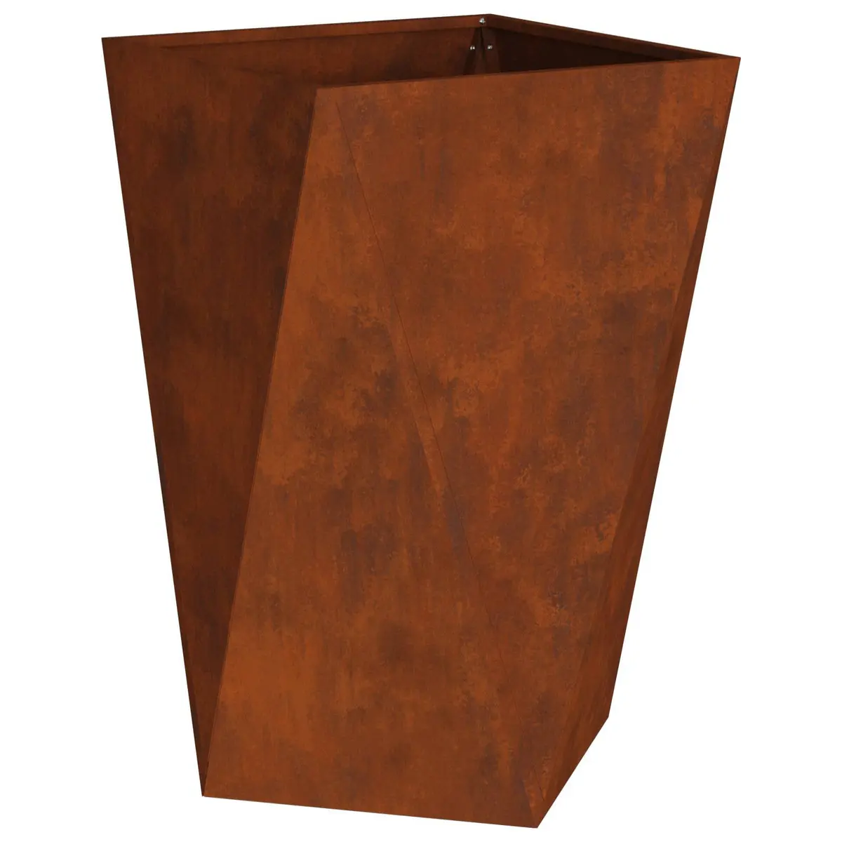 Garden Planter Outdoor Steel 2 Piece Rectangular Pot Box with Corrugated Sides for Terrace Decoration
