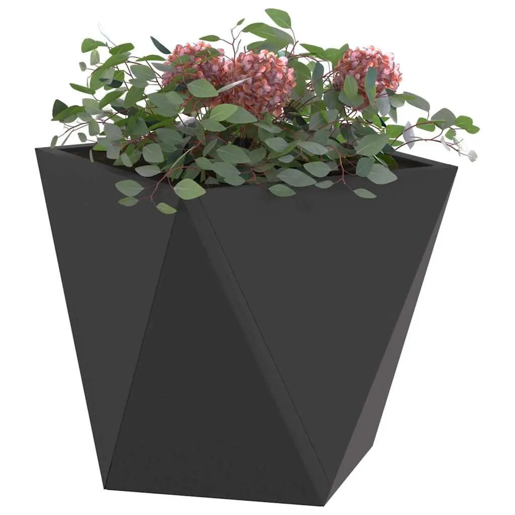 Steel Planter Box Outdoor Garden 30x30x30cm Black Rectangular