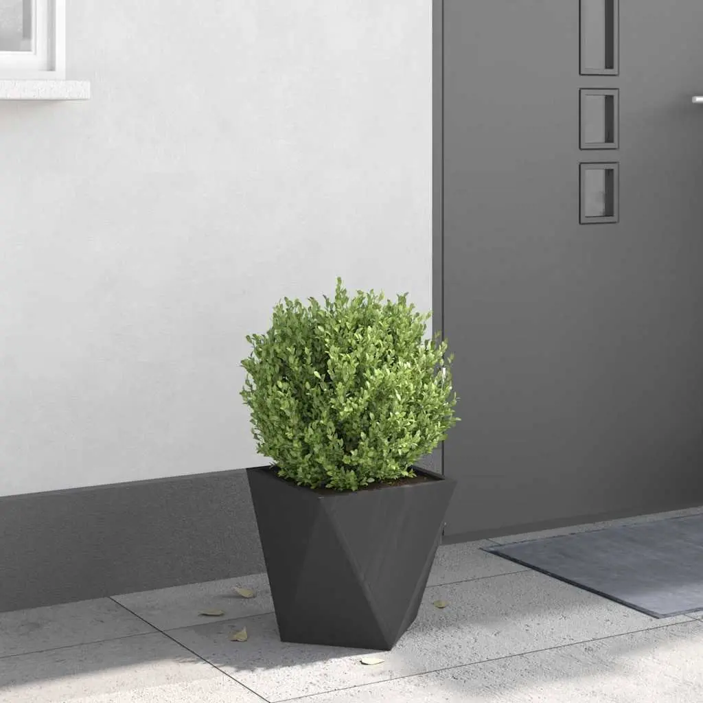 Steel Planter Box Outdoor Garden 30x30x30cm Black Rectangular