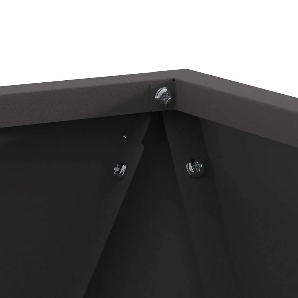 Steel Planter Box Outdoor Garden 30x30x30cm Black Rectangular